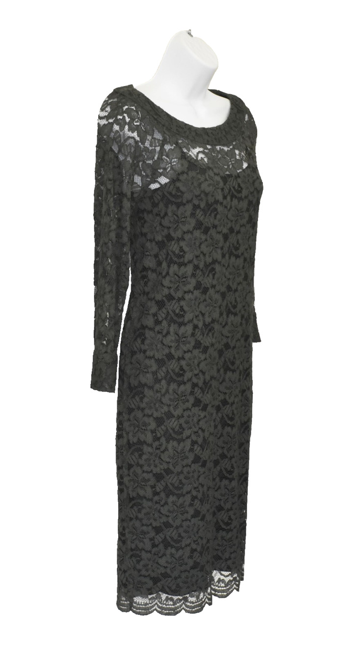 A8 Auth DIANE VON FURSTENBERG Elisa Olive Lace Cocktail Dress With Slip Size 4